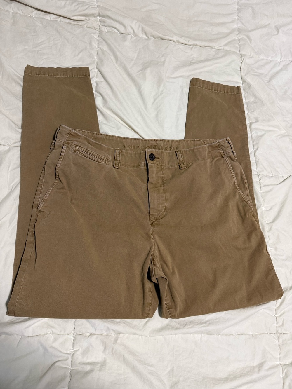 American Eagle Outfitters Slim Chino Pants in Khaki Brown